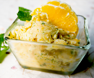 Karotten-Orangen-Eis mit Marokkanischer Minze